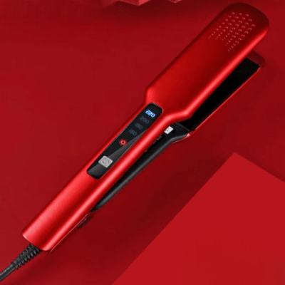 Lisseur Cheveux - HairStraightenerBrush™ - Rouge - Beauté Créative