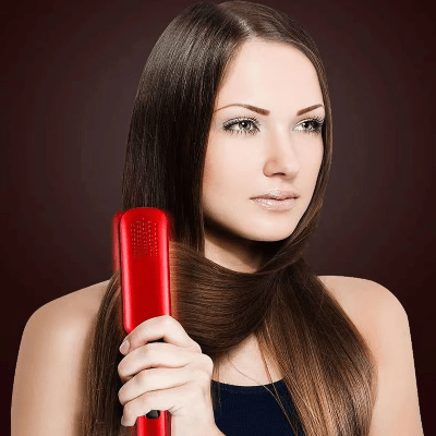Lisseur Cheveux - HairStraightenerBrush™ - Rouge - Beauté Créative